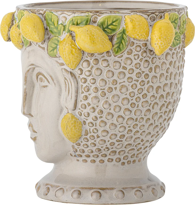 Кашпо Bloomingville Limone, керамика, 16,5 см, жёлтое