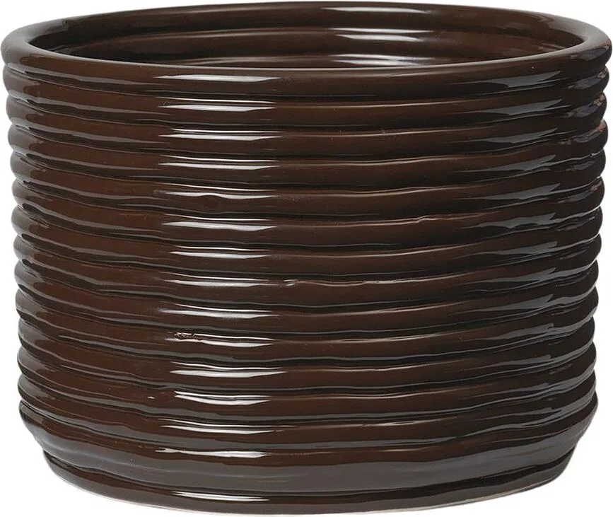 Кашпо Ferm Living Corduroy, керамика, 20 см, коричневое