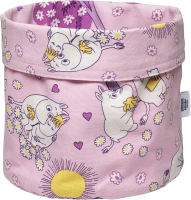 Корзина для хранения Arabia Finland Muminki Sweethearts, круглая, хлопок, 20 см, розовая