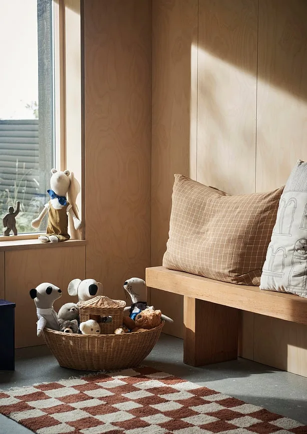 Корзина для хранения Ferm Living Ark, круглая, ротанг, 41 см, бежевая
