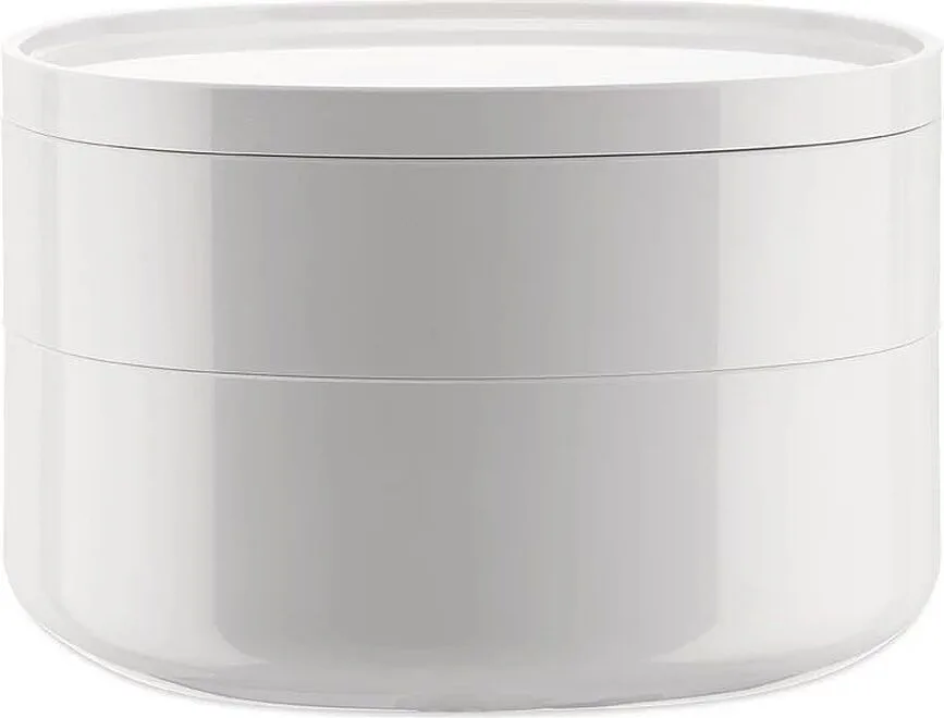 Шкатулка для украшений Alessi Birillo, круглая, пластик, 18 см, белая