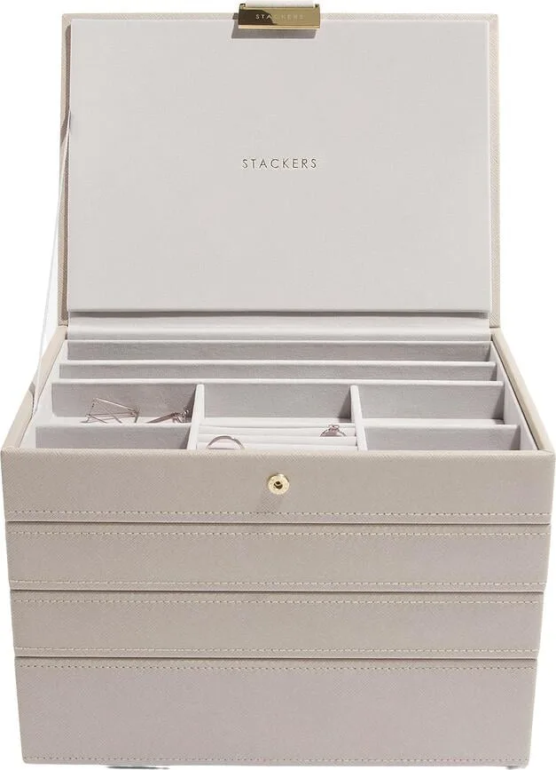 Шкатулка для украшений Stackers Classic, прямоугольная, синтетический материал, 18 25 см, коричневая · арт. fabr 73410