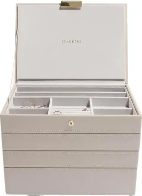 Шкатулка для украшений Stackers Classic, прямоугольная, синтетический материал, 18 25 см, коричневая · арт. fabr 73410