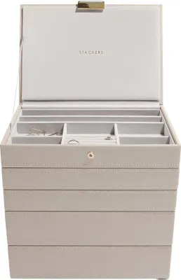 Шкатулка для украшений Stackers Classic, прямоугольная, синтетический материал, 18 25 см, коричневая · арт. fabr 73411