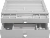 Шкатулка для украшений Stackers, прямоугольная, синтетический материал, 36 25 см, серая — фото 1