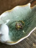 Подставка для украшений Bloomingville Chirp, прямоугольная, каменная керамика, 13,5 8,5 см, зелёная — фото 2