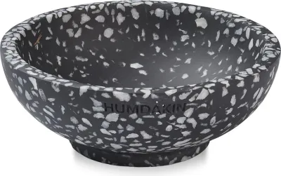 Подставка для украшений Humdakin Firenze Terrazzo, круглая, камень, 13 см, чёрная