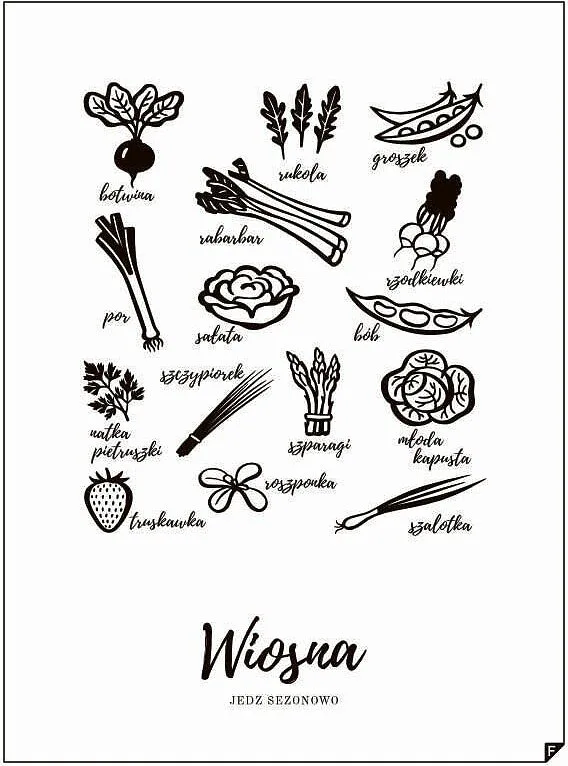 Панно Follygraph Wiosna - Jedz sezonowo, бумага, 30 21 см
