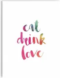 Панно Follygraph typograficzny Eat Drink Love, бумага, 70 50 см — фото 1
