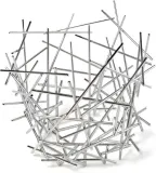 Корзина для сервировки Alessi Blow up, квадратная, нержавеющая сталь, 36 35 см — фото 2