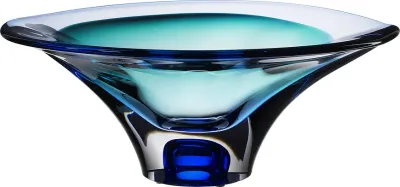 Салатник Kosta Boda Vision, хрусталь, овальный, 33 22 см, синий