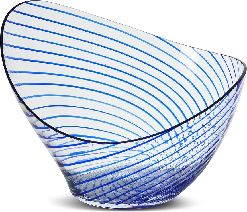 Салатник Nude Concentric, хрусталь, 36 см, синий