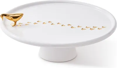 Блюдо сервировочное Polspotten Walking Duck, круглое, стекло, 30 см, белое