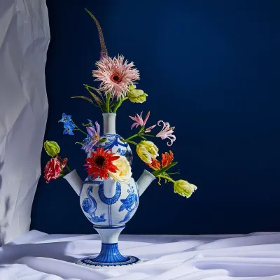 Ваза &K Amsterdam Anouk Bird Фарфор, 40.5 см, синий