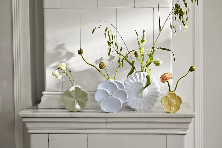 Ваза Lyngby Flower Morning Фарфор, 14 см, зеленый