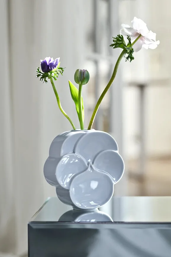 Ваза Lyngby Flower Pansy Фарфор, 17 см, синий