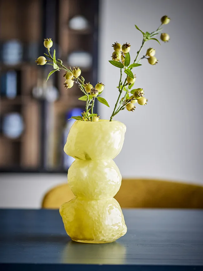 Ваза Bloomingville Limone Стекло, 27 см, желтый