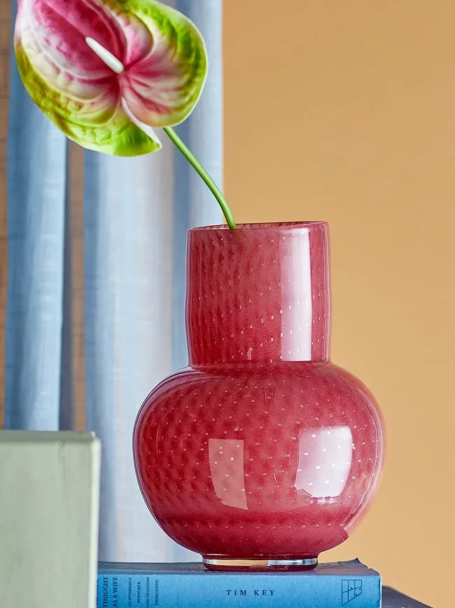 Ваза Bloomingville Roscoe Стекло, 21.5 см, розовый