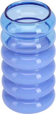 Ваза Design Letters lub swiecznik Bubble 2w1 Боросиликатное стекло, 13.5 см, синий