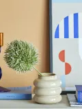 Ваза Bloomingville Iston Каменная керамика, 11 см, бежевый — фото 2