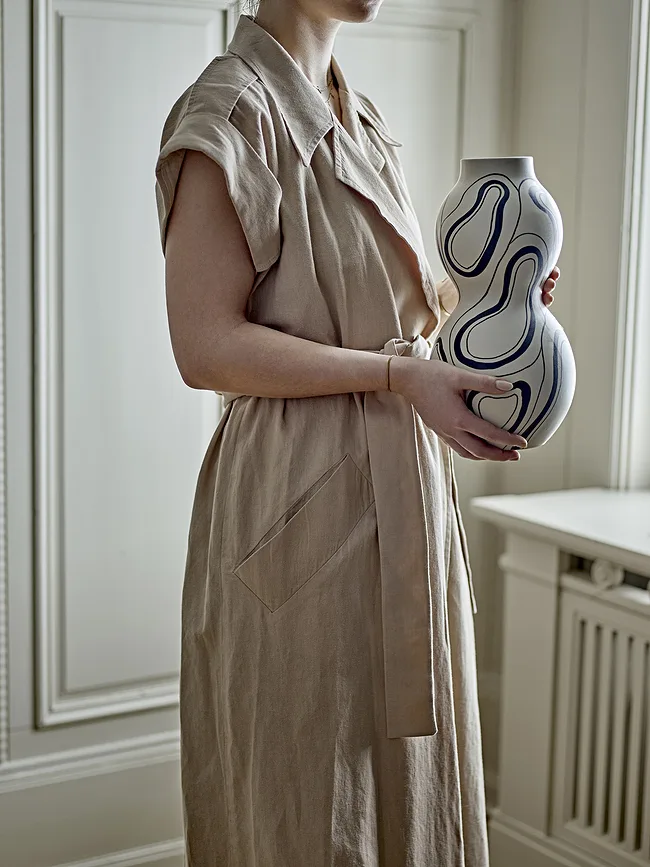 Ваза Bloomingville Nicola Каменная керамика, 34 см, черный