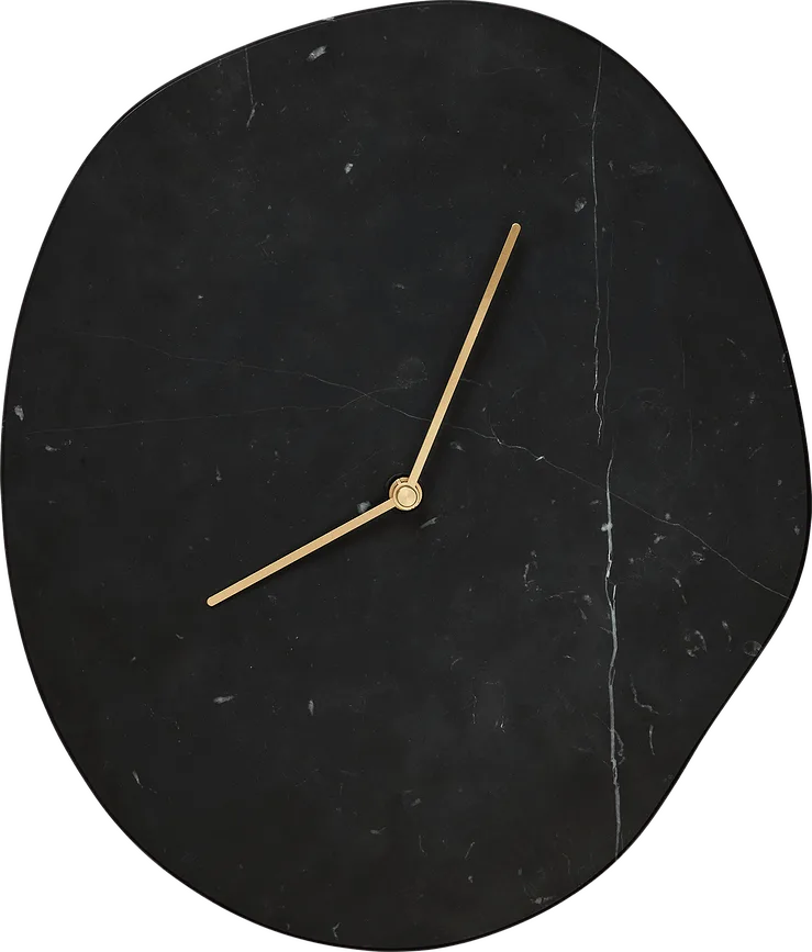 Настенные часы Ferm Living Melt marmurowy, мрамор, 33 см, чёрные