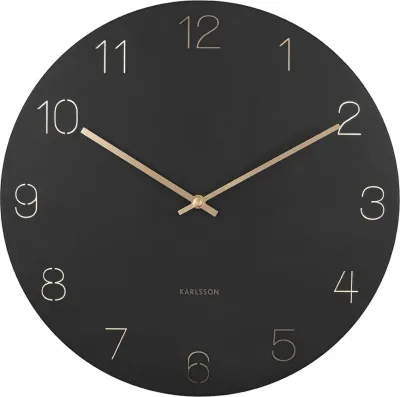 Настенные часы Karlsson Charm Numbers, нержавеющая сталь, 40 см, чёрные