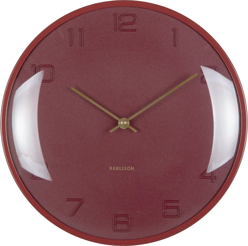 Настенные часы Karlsson Fuerte Dome, металл, 30,5 см, красные