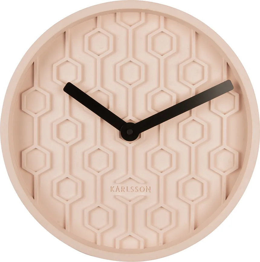 Настенные часы Karlsson Honeycomb, бетон, 51 см, розовые