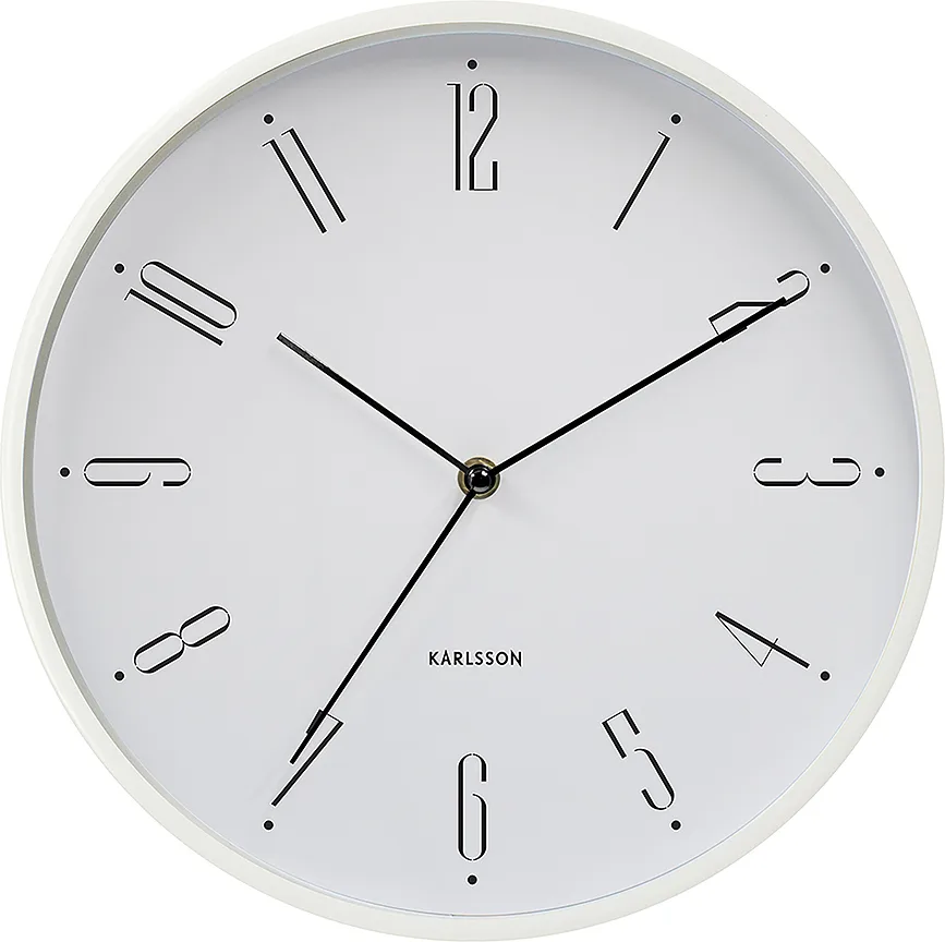 Настенные часы Karlsson Regal Numbers, пластик, 30 см, белые