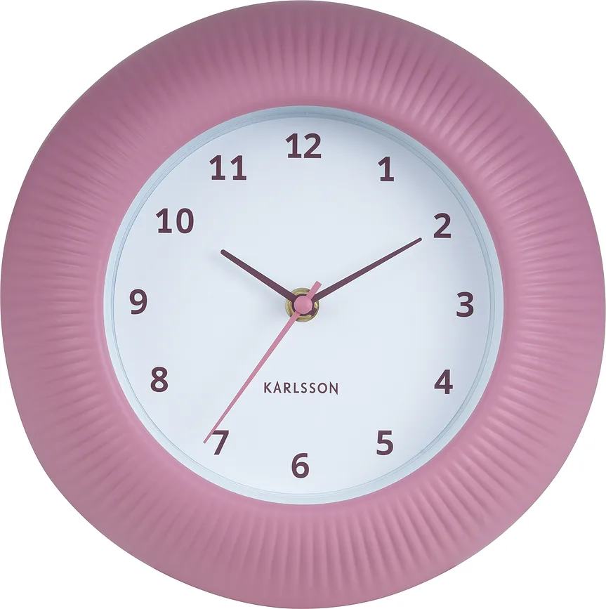 Настенные часы Karlsson Tender Rib, пластик, 25 см, розовые