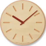 Настенные часы Lemnos Paper Wood Line, дерево, 29 см, оранжевые — фото 1