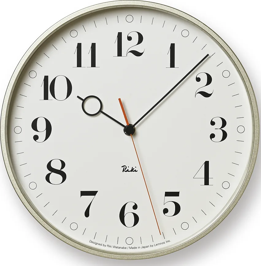 Настенные часы Lemnos Riki Ring, алюминий, 25 см, белые