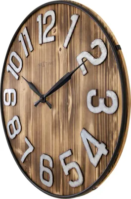 Настенные часы NeXtime Aberdeen, дерево, 50 см, коричневые