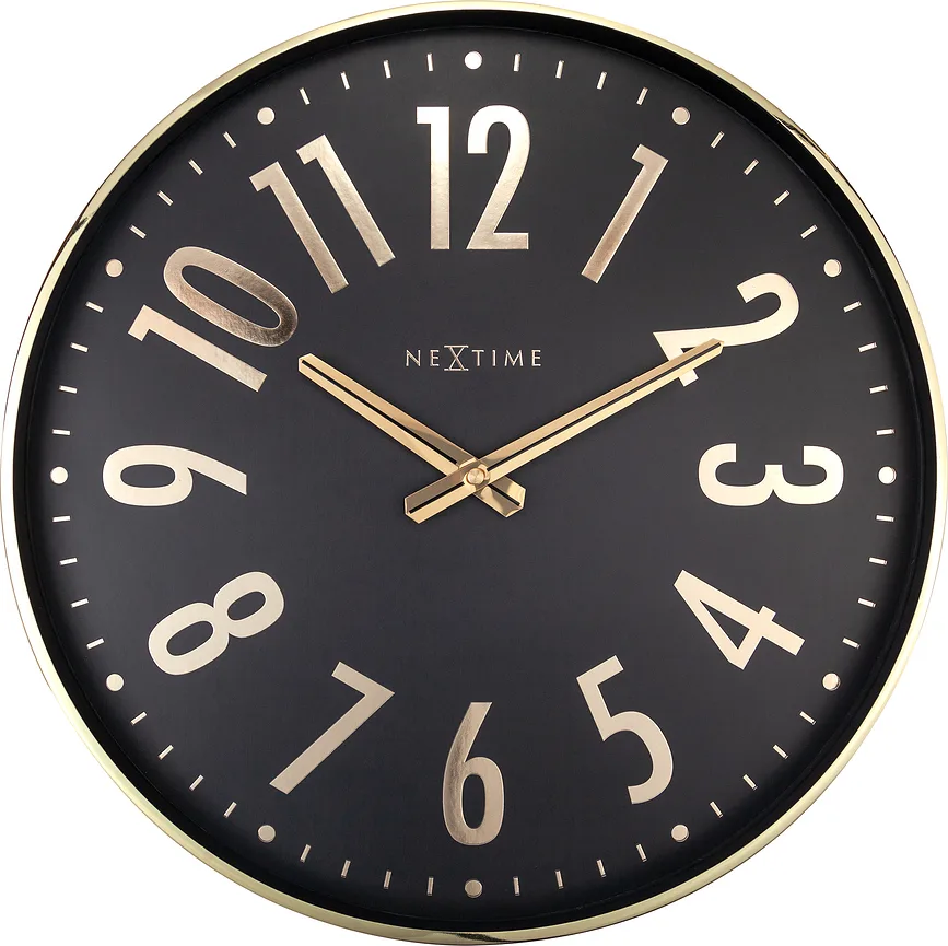 Настенные часы NeXtime Alchemy, металл, 40 см, чёрные
