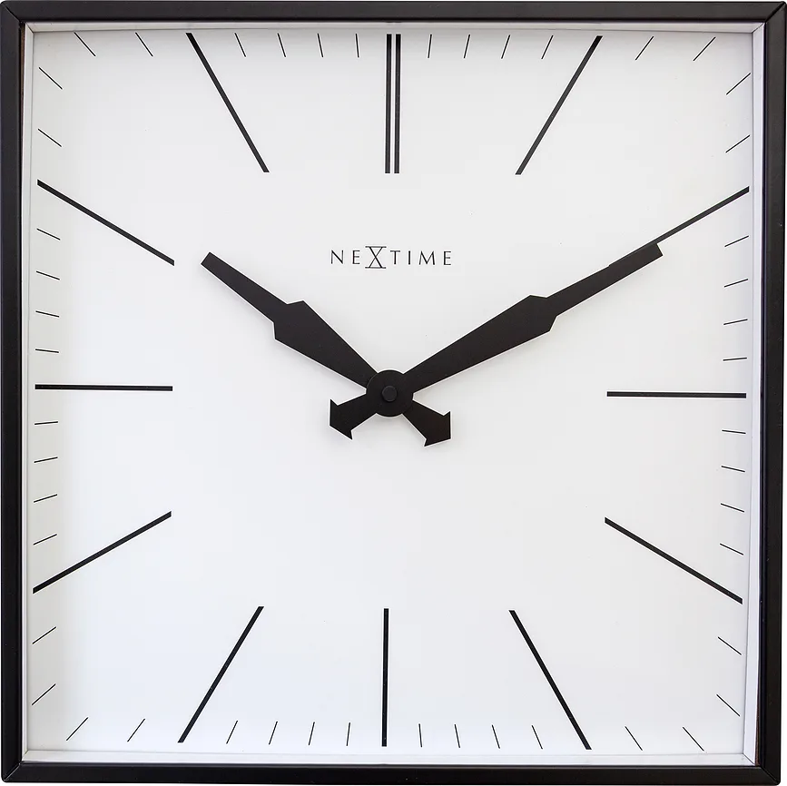 Настенные часы NeXtime Be Square, металл, 30 см, белые