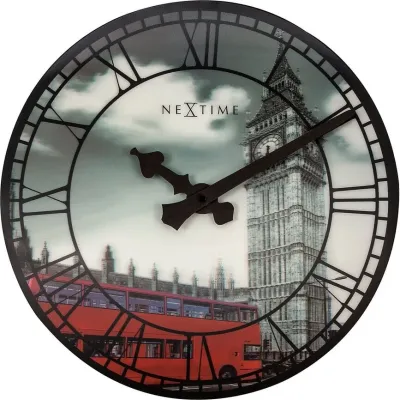 Настенные часы NeXtime Big Ben 3D, пластик, 39 см, серые