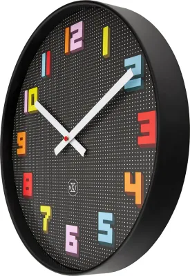 Настенные часы NeXtime Bit, пластик, 35 см, разноцветные