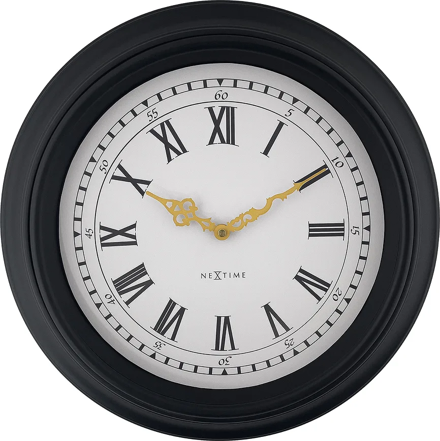 Настенные часы NeXtime Chopin, пластик, 40 см, чёрные