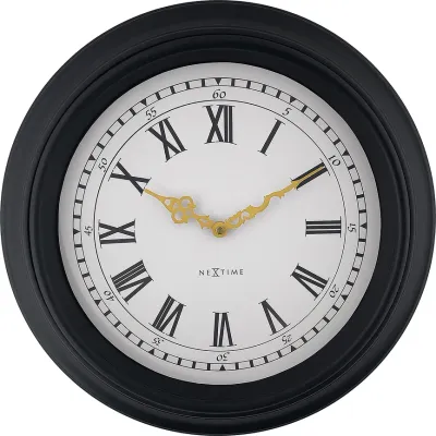 Настенные часы NeXtime Chopin, пластик, 40 см, чёрные