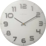 Настенные часы NeXtime Classy Large, стекло, 50 см, белые — фото 1