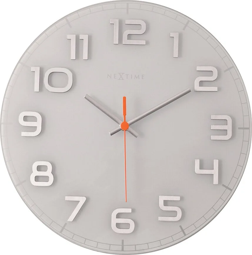 Настенные часы NeXtime Classy Round, стекло, 30 см, белые