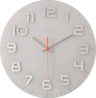 Настенные часы NeXtime Classy Round, стекло, 30 см, белые