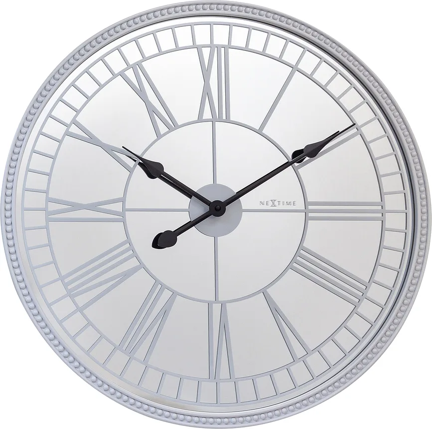 Настенные часы NeXtime Cleopatra Mirror, стекло, 56 см, белые