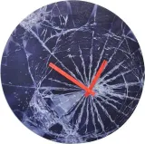 Настенные часы NeXtime Crash, стекло, 43 см, синие — фото 2