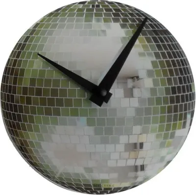 Настенные часы NeXtime Disco, стекло, 30 см, зелёные