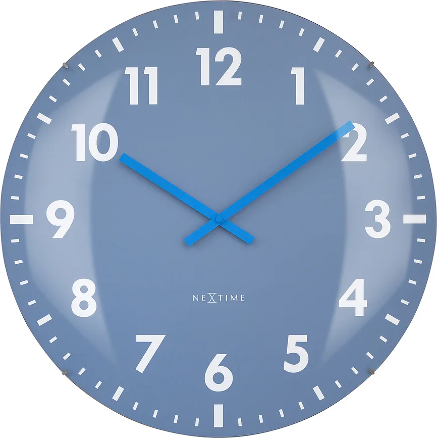 Настенные часы NeXtime Duomo 50, стекло, 50 см, синие