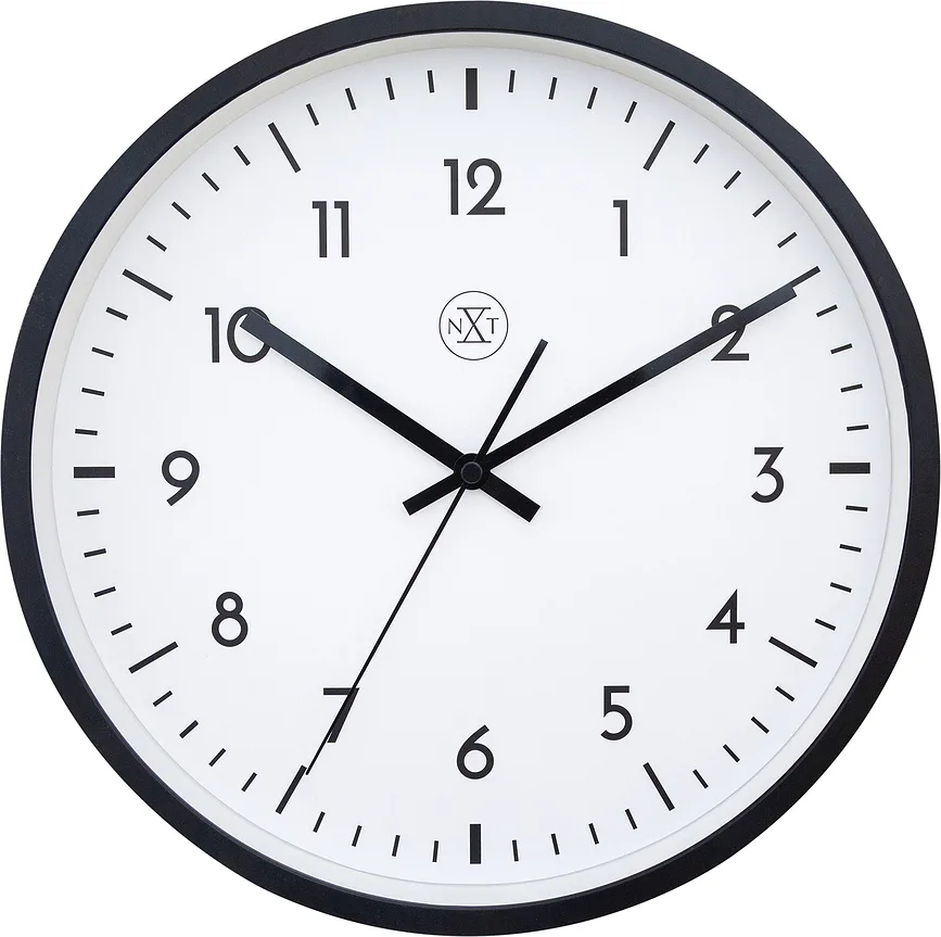 Настенные часы NeXtime Easy big, пластик, 30 см, чёрные