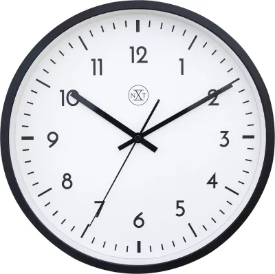 Настенные часы NeXtime Easy big, пластик, 30 см, чёрные