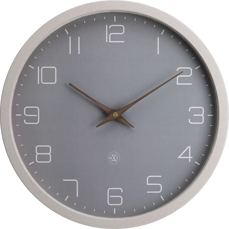 Настенные часы NeXtime Eco, пластик, 30 см, бежевые